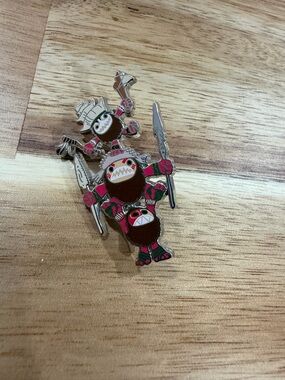 Moana Tribal Warrior Enamel Pin - Red, Brown, Green